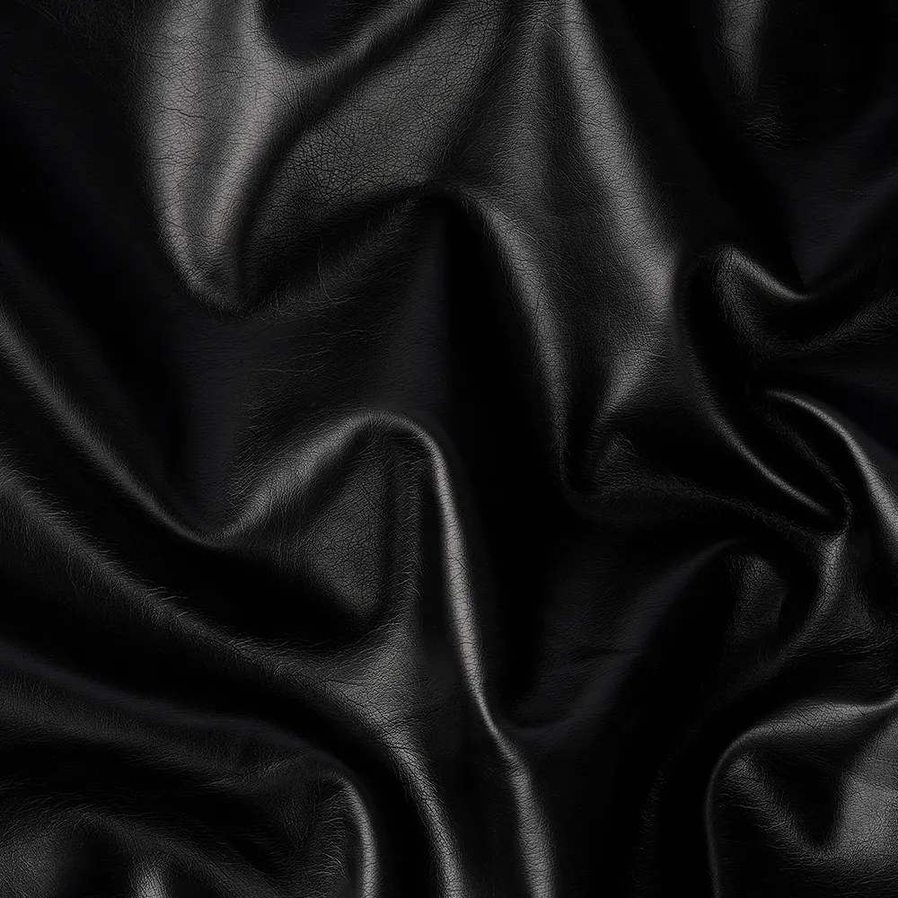 Tela de cuero sintético para asiento de coche, tejido de cuero sintético negro lavado con relieve de cuero PU suave para material de bolsa