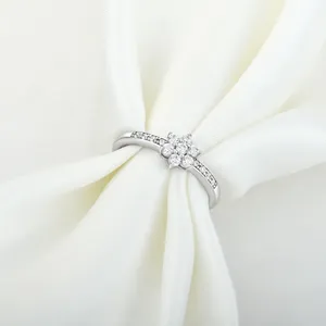 Anel de moissanite 925 prata esterlina, fabricante de alta qualidade, livre, logotipo personalizado, anéis de noivado para namorada