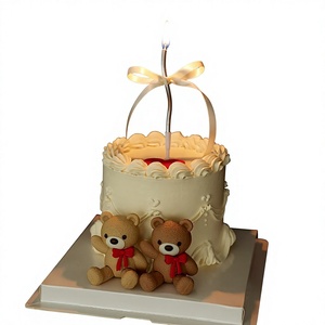 <span class=keywords><strong>Decorazione</strong></span> per Torte di San Valentino, Topper per Torte, <span class=keywords><strong>Orsetto</strong></span> con Papillon 3D in Silicone Morbido, Ornamento per Forno - Product Image 1