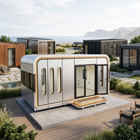 Hotel Kontainer Modular Prefabrikasi Portabel Kabin Apel Rangka Baja Galvanis 20ft Berkualitas Tinggi Modern Mewah untuk Villa