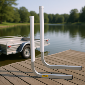 Vevor 2 pièces, guide en acier recouvert de tube PVC blanc de 22 pouces pour remorques de bateaux et de embarcations, avec accessoires de montage - Product Image 2