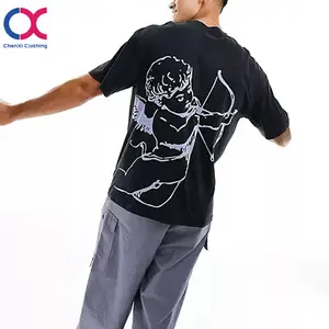 2024 new design blank overseize personalized graphic Cupid's arrow 3d screen print men t-shirt