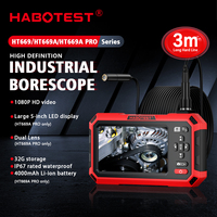 HABOTEST HT669A PRO Endoscope Industriel HD 1080P, Écran IPS 5 Pouces, Double Objectif, Étanche IP67, Batterie 3,5h, Champ de Vision 76°