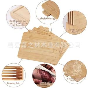 Fiery Chef Bamboo Chopping <b>Block</b> Set Rectangle Natural <b>Wood</b> Color Multifunction Kitchen Cutting Board - Product Image 4