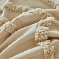 Ensemble de literie japonais simple fleur en grappe géométrique rayure coton lavé couette taie d'oreiller