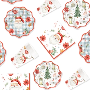 Juego de Vajilla con Temática Navideña DAMAI, Incluye Vasos de Papel de 7 y 9 Pulgadas y Servilletas para Fiestas Navideñas - Product Image 3