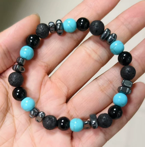 Bracelet en pierres naturelles de style bohème avec perles polies de 8 mm pour homme, à porter au quotidien - Product Image 4