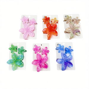 Set di 3 fermagli per capelli Flowing Cloud Frangipani con design floreale colorato per donne e ragazze - Product Image 2