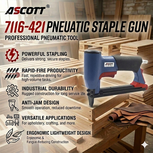 ASCOTT 7116 Pistola <span class=keywords><strong>Neumática</strong></span> Industrial <span class=keywords><strong>para</strong></span> Grapas de <span class=keywords><strong>Madera</strong></span>, Grapadora de Aire de Alambre Fino 22GA <span class=keywords><strong>para</strong></span> Fabricación de Muebles, Certificación CE - Product Image 3
