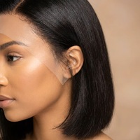 Peluca de Cabello Vietnamita Virgen 12A SDD, Color Marrón Claro, para Pelucas con Frente de Encaje, Corte Bob Liso, 100% Cabello Virgen en Paquetes