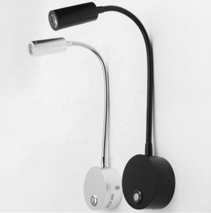 3 Wát hiện đại Wall Mount <span class=keywords><strong>LED</strong></span> Đèn đọc sách linh hoạt Swing <span class=keywords><strong>ARM</strong></span> nhôm ánh sáng cạnh giường ngủ cho phòng ngủ khách sạn & phòng khách kim loại bóng râm - Product Image 2