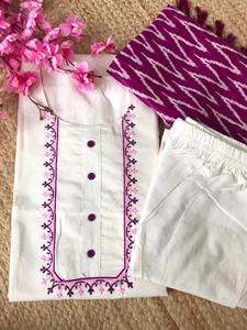 Kurti pent dupatta ออกแบบใหม่สำหรับเทศกาลชุดผ้าฝ้าย kurti PANT กับ dupatta จากอินเดีย - Product Image 5