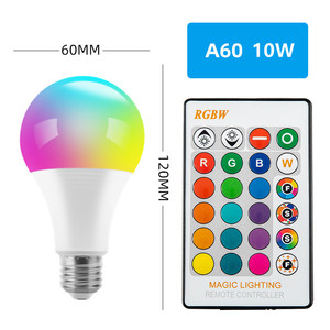 หลอดไฟอัจฉริยะ A60 10W RGB LED ขั้ว E27 เปลี่ยนสีได้ ควบคุมด้วยรีโมทหรี่แสงได้ พร้อมเอฟเฟกต์แสงพิเศษ - Product Image 2