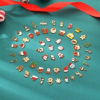 Accessoires de bijoux en acier inoxydable électroplaqué 18 carats sur le thème de Noël, pendentifs DIY, arbre de Noël, Père Noël, bonhomme de neige, renne