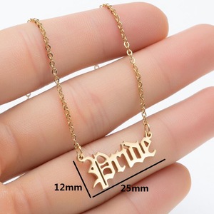 Custom 18K oro placcato in acciaio inox gioielli personalizzato vecchio inglese Babygirl collana per le <span class=keywords><strong>donne</strong></span> - Product Image 6