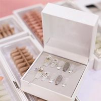Easywell Logo personnalisé faux ongles ongles artificiels de haute qualité boîte de rangement en acrylique presse de luxe sur les ongles boîte d'emballage