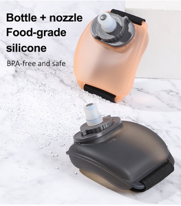 Bouteille d'eau pliable en silicone pour poignet, 200 ml, portable, anti-fuite, mignonne, pour le sport, la course à pied, avec logo personnalisé - Product Image 4
