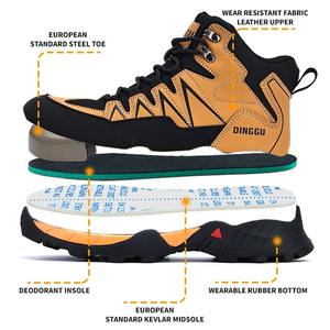 Bottes De Travail De Randonnée Dessus Cuir Semelle Caoutchouc Embout Large Résistantes À L'usure Antidérapantes Extérieur - Product Image 2