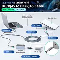 Cable Starlink Mini 2 en 1 con Cubierta de PVC y Lámina, Resistente al Agua IP67, Carga DC/USB-C, Ethernet RJ45, Diseño Integrado, Cobre Libre de Oxígeno