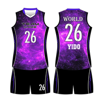 Uniformes de volley-ball pour hommes et femmes, uniformes d'équipe de volley-ball imprimés à motif de flamme personnalisé