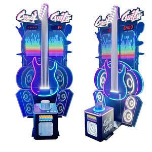 Machine de jeu d'arcade interactive '<span class=keywords><strong>Crazy</strong></span> Guitar' avec éclairage LED vibrant, fonctionnement à pièces, équipement de divertissement, verre trempé, version anglaise - Product Image 1