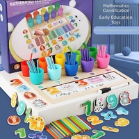 Jeu d'apprentissage précoce en bois pour enfants : Tableau de calcul des nombres, bâtonnets de comptage et tasses – Kit d'apprentissage de l'arithmétique pour garçons de 5 à 7 ans