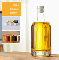 Bouteilles de vin en verre transparent mat vides de 500 ml et 750 ml avec bouchon en caoutchouc, pour brassage maison, petites bouteilles de whisky miniatures, vente en gros 100 ml 200 ml