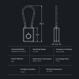 กุญแจสายยูแบบมีที่ล็อกสำหรับใช้ในยิมและนักเรียนเพื่อความปลอดภัยในการป้องกันขโมยสามารถใช้ในการชาร์จไฟได้ประเภท C รุ่นล่าสุด - Product Image 5