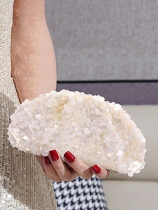The New Mini Clutch Bag with Small <b>Sequins</b> and Three-dimensional Flowers Features a Minimalist, Luxurious and Elegant Style - Product Image 1