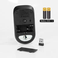 Sanlead KE-28 Souris sans fil personnalisée 2,4 GHz à capteur optique, design Famille de Pingouins Flottants en Acrylique Liquide 3D, Piles AAA