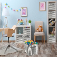 Paniers en Cube pliables 6 pièces, paniers de rangement pliables à motif de Chevron