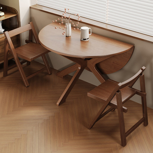 NKAHS Solid Wood Round <b>Dining</b> <b>Table</b> Set with 6 Cross Back Chairs Modern Scandinavian Style <b>Foldable</b> Home Furniture for DininNKAH - Product Image 4
