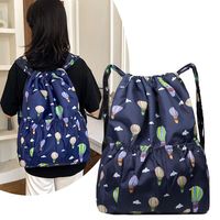 Sac à dos à cordon de serrage avec motif floral personnalisé, sac de sport d'extérieur, grande capacité, sac de maman, sac à dos de voyage léger