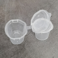 Gobelet à sauce hexagonal jetable en PP transparent de qualité alimentaire épaissi de 1 à 4 oz pour l'emballage de boissons, OEM/ODM disponible
