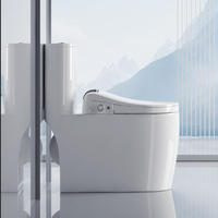 Toilette à bidet automatique en forme de U intelligente Nouveau design Toilette autonettoyante avec couvercle chauffant et drainage en P Toilette intelligente