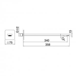 Treemme Pa36 moderno soffione da bagno a parete - Product Image 2
