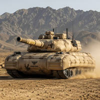 Réplique de char gonflable géant en PVC de haute qualité, durable, camouflage, décoration d'événements avec logo, pour exposition en plein air et défilé