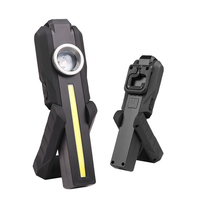 Lampe de travail LED portable noire UV COB, lampe de travail IP20 pour utilisation routière, pliable, aimantée, rechargeable par USB, 10W, angle de faisceau de 180°