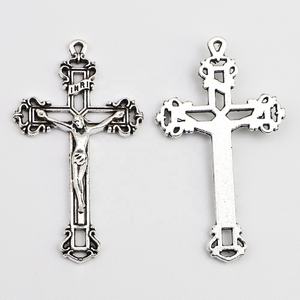 Salib Katolik INRI Yesus Salib 2 Inci, Logam Paduan - Product Image 1