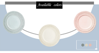 Assiette élégante en porcelaine fine ivoire avec dentelle, 33 cm, vaisselle de mariage écologique en stock