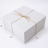 Boîte cadeau carrée biodégradable en carton ondulé de qualité alimentaire, avec ficelle et coins adhésifs, en carton blanc – Vente en gros par les fabricants, produit phare