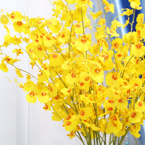 Orchidées artificielles en soie jaunes, décoration de mariage, haute simulation, ornement d'intérieur, 240 pièces, boîte 90x56x52cm - Product Image 1