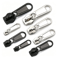 # 3 curseurs de fermeture éclair métalliques sans verrouillage |   Longue languette de tirage pour fermetures éclair en nylon, argent électroplaqué et peinture en aérosol, vente en gros, stock disponible
