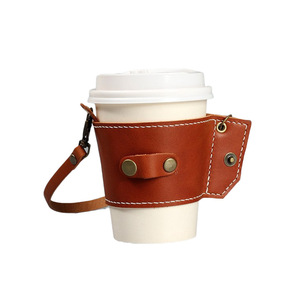 Manchon écologique pour tasse de thé au lait, manchon pour tasse avec poignée en cuir, manchon pliable pour bouteille, isolant thermique et anti-brûlure - Product Image 5