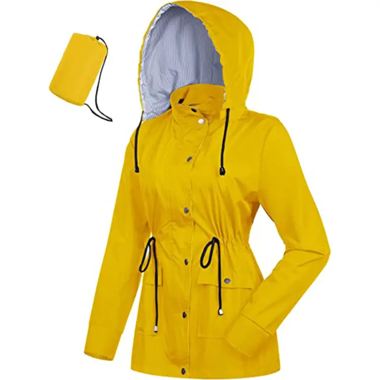 Fashion Button Trench Rain Coat Motorcycle Waterproof Riding Windbreaker Outdoor Long Sleeve Woman Windbreak Jacket