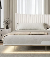 Lit de rangement de luxe moderne haut de gamme, ensemble de chambre écologique, lit double en cuir véritable, taille King Queen