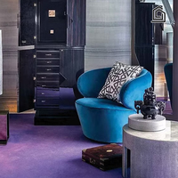 Fauteuil individuel en cuir de luxe léger, style minimaliste italien, avec base rotative, pour salon de villa moderne et hôtel, chaise de loisirs