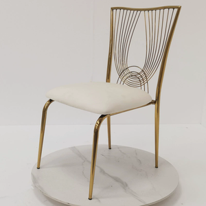 Silla de comedor de cuero para banquetes de Hotel de Metal moderno, silla de cafetería, restaurante, boda, silla al aire libre - Product Image 1