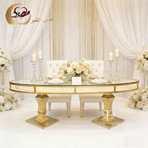 Mesas Ovaladas de Acero Inoxidable para Eventos y Bodas, Alquiler de Muebles para Eventos en Interiores - Product Image 6