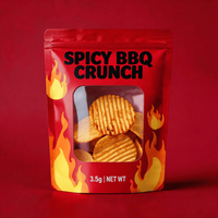 Sachet refermable en Mylar mat de qualité alimentaire avec logo personnalisé, 3,5 g, anti-odeur, pour bonbons, gommes et chips de pommes de terre